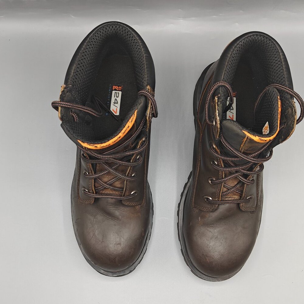Timberland Pro Boots Mens Size 8M Magnus Steel Toe Work Dark Brown - Picture 4 of 11